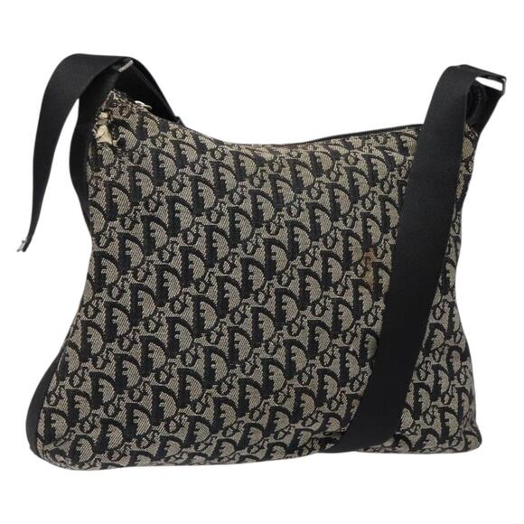 DIOR Trotter Canvas Shoulder Bag Navy Silver - Picture 1 of 12